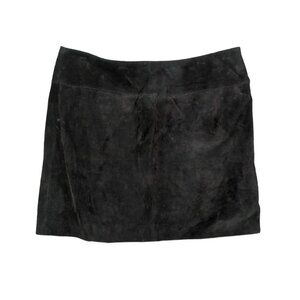 VINTAGE DECODED Leather Mini Skirt Womens Size M Pockets‎ Goth Baddie Witch Sexy